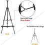 T-Sign 72 Tall Display Easel Stand, Aluminum Metal Tripod Art Easel Adjustable Height from 22-72”, Extra Sturdy for Table-Top/Floor Painting, Drawing and Display with Bag, Black