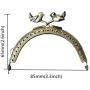 ZLYY 3Pcs 8.5cm /3.3 Inch Purse Bag Bird Kiss Clasp Lock Embossed Metal Arch Frame Retro Bronze Tone