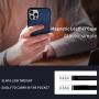 Neeliup Compatible with iPhone 12/12 Pro Magnetic Case, [Invisible Metal Plate Support Magnetic Car Mount][Premium PU Leather] Soft Silicone Bumper Ultra Slim Shockproof 6.1'' Cover-Blue