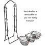 BirdRock Home 3-Tier Wire Basket Stand with Removable Baskets - Kitchen Organizer - Fruit Vegetable Produce Metal Hanging Storage Bin for Pantry Bathroom Kitchen - Free-Standing Display Organizer