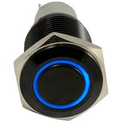 Etopars Black Case 16mm Blue Angel Eye Symbol LED 12V Push Button Metal Toggle Switch Socket Plug Wire Car Vehicle