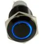 ESUPPORT 19mm 12V 5A Car Blue LED Light Angel Eye Metal Push Button Toggle Switch Socket Plug Latching Black Shell ESUPPORT 19mm 12V 5A Car Blue LED Light Angel Eye Metal Push Button Toggle Switch Socket Plug Latching Black Shell