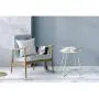 HollyHOME Small Round Patio Metal Side Snack Table, Accent Anti-Rust Steel Coffee Table for Garden, Modern Weatherproof Outdoor End Table, (H) 17.55'' x(D) 15.60'', Teal