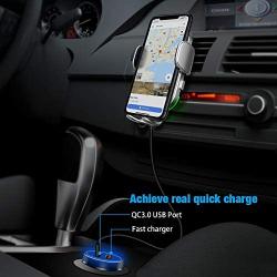 WAITIEE Wireless Car Charger,Qi 15W Fast Charging Automobile Chargers,Air Vent Dashboard Car Mount for iPhone 12 Series/11/Pro Max,Samsung S10/S9/S8/S20 Series(with Quick Charge 3.0 Car Adapter)