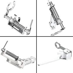 4 Pieces Large Metal Darning Sewing Machine Presser Foot Suitable for Household Multi-Function Sewing Machines Include Close Toe, Open Toe, Quilting Foot and Embroidery Foot