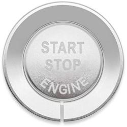 Ceyes Silver Engine Start Stop Button Cover + Ring Ignition Start Button Ignition Switch Button Metal Sticker Push to Start Button Switch Cover Trim for Nissan Qashqai X-Trail Rogue for Infiniti