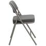 Flash Furniture HERCULES Series Premium Curved Triple Braced & Double Hinged Gray Fabric Metal Folding Chair