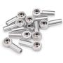 10Pcs Link Rod End Joint Aluminum M4 Metal Ball End Head Holder Tie for 1/10 RC SCX10 Cars Parts