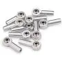 10Pcs Link Rod End Joint Aluminum M4 Metal Ball End Head Holder Tie for 1/10 RC SCX10 Cars Parts