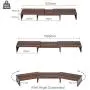 FITUEYES 3 Shelf Monitor Stand Riser with Adjustable Length and Angle Brown DT108002WB