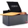 Bread Box with Bamboo Lid - Kensington London Countertop Metal Bread Bin Set with Wooden Chopping Board Top - Keeps Bread Fresher For Longer Bread Box with Bamboo Lid - Kensington London Countertop Metal Bread Bin Set with Wooden Chopping Board Top - Keeps Bread Fresher For Longer