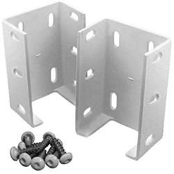 KCHEX 2 Packs Aluminum Fence Rail Bracket Heavy Duty Metal Outdoor Garden Vinyl Fence.