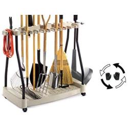 Tool Rack Metal Organizer Rolling Garden Tools Rack Corner Garage Rack Cart On Wheels & eBook by Easy2Find