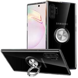 Galaxy Note 10+ Plus/5G Case, Anti Scratch Soft TPU Clear Case with 360 Degree Rotation Finger Ring Kickstand [Work with Magnetic Car Mount] for Samsung Galaxy Note 10+ Plus,Clear