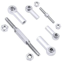 Hobbypark Adjustable Aluminum Turnbuckles / Camber Link with Rod Ends Sets for Traxxas Slash 4X4 / 2WD 1/10 Upgrade Parts,7 Pieces (Sliver)