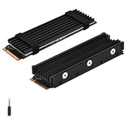 ELUTENG M.2 2280 Heatsink, Double-Sided Heat Sink Alloy Aluminum NGFF NVME Cooling Sink with 4 Thermal Conductivity Silicone Pads M.2 SSD Cooler Set for 2280 M.2 SSD