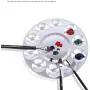 COMIART Metal 10 Well Round Artist Watercolours Paint Mixing Palette Tray,Pack of 2