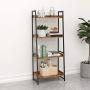 IRONCK Industrial Bookshelf 4-Tier, Bookcase 60'' H Ladder Shelf, Storage Shelves Rack Shelf Unit, Accent Furniture Metal Frame, Home Office Furniture for Bathroom, Living Room, Vintage Brown