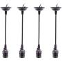 Swpeet 4 Pcs Vintage Edison Light Socket Screw Bulbs Light Lamp Holder With Wire, E26 / E27 Base Adjustable Black Wire for Kitchens, Dining Rooms, Bars and Restaurants