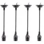 Swpeet 4 Pcs Vintage Edison Light Socket Screw Bulbs Light Lamp Holder With Wire, E26 / E27 Base Adjustable Black Wire for Kitchens, Dining Rooms, Bars and Restaurants