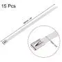 uxcell 35 Inch Stainless Steel Cable Zip Ties 0.5 Inch Width Metal Exhaust Wrap 15pcs