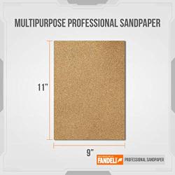 Fandeli Assorted Grits (80,120,220), sandpaper sheets, multipurpose for furniture, wood, metal, ''9x11'', 25 sheet pack