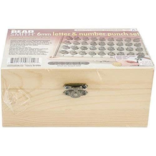 Beadaholique Beadsmith 36-Piece Letter and Number Punch Set with Wooden Case for Stamping Metal