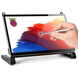 Raspberry Pi Touchscreen Monitor, Upgraded 7 IPS 1024X600 Dual-Speaker,USB HDMI Portable Monitor Capacitive Pi Display,Compatible with Raspberry Pi 3b+/Raspberry Pi 4b, Windows 7/8/10,Drive-Free