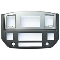 SLATE GREY Black and Silver Aftermarket Stereo Radio Double Din Dash Install Kit Compatible with Dodge Ram 2006 2007 2008 2009 (Standard, Silver)