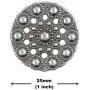 Bezelry 10 Pieces Beads Flower Gray Silver Metal Shank Buttons 24mm (15/16 inch) Bezelry 10 Pieces Beads Flower Gray Silver Metal Shank Buttons 24mm (15/16 inch)
