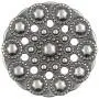 Bezelry 10 Pieces Beads Flower Gray Silver Metal Shank Buttons 24mm (15/16 inch) Bezelry 10 Pieces Beads Flower Gray Silver Metal Shank Buttons 24mm (15/16 inch)