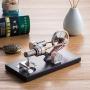 Yamix Stirling Engine Model, Hot Air Stirling Engine Assembly Kit with 4 LED Lights, Metal Cylinder and Base