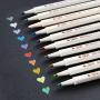 Metallic Markers Pens, Yongqiang 10 Colored Drawing Pen for Rock Painting, Drawing, Black Paper, Gift Card Making, Scrapbooking, Fabric, Metal, Ceramics, Wine Glass, Halloween Pumpkin, Easter Egg