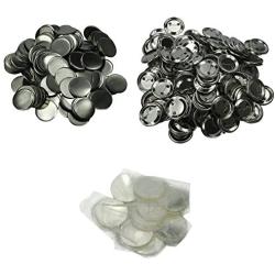 DAWEI 200Pcs 1-1/2 Inches 37mm Top/Bottom Cover Clip Pin Blank Badge & Button Parts for Badge Maker Machine 1001/1002/1003/1004