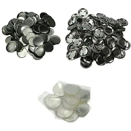 500 Sets 32mm & 1-1/4 Inches Blank Round Metal-Back Button & Badge Parts Badge Components With Pin For DAWEI Badge Making Machine Badge Supply