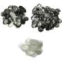 DAWEI 200Pcs 2'' & 50mm Top/Metal-Bottom Cover Clip Pin Blank Badge & Button Parts for Badge Maker Machine
