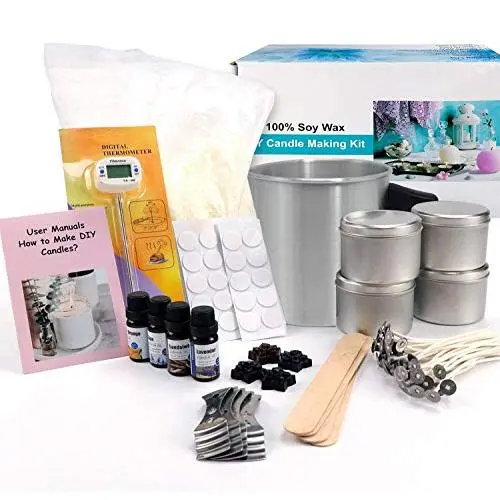Candle Making Kit – Easy to Make Colored Candle Soy Wax Kit Include Wax, Rich Scents, Dyes, Wicks, Tins & More Candle Making Kit – Easy to Make Colored Candle Soy Wax Kit Include Wax, Rich Scents, Dyes, Wicks, Tins & More