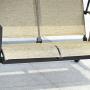 PURPLE LEAF 3-Seat Deluxe Outdoor Patio Porch Swing with Weather Resistant Steel Frame, Adjustable Tilt Canopy, Beige