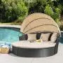 Homall Patio Furniture Outdoor Daybed with Retractable Canopy Wicker Furniture Sectional Seating with Washable Cushions for Patio Backyard Porch Pool Round Daybed Separated Seating (Beige) Homall Patio Furniture Outdoor Daybed with Retractable Canopy Wicker Furniture Sectional Seating with Washable Cushions for Patio Backyard Porch Pool Round Daybed Separated Seating (Beige)