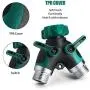 SPWIS 2 Way Hose Splitter Y Garden Hose Connector Metal Body,3/4 Connector,Faucet Adapter with Comfortable Rubberized Grip,2 Faucet Extension Hose Protector,4 Washers