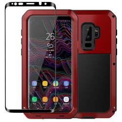 Galaxy S9 Case,Tomplus Armor Tank Aluminum Metal Shockproof Military Heavy Duty Protector Cover Hard Case for Samsung Galaxy S9 (Red)