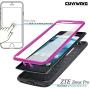 COVRWARE [Iron Tank] case Compatible with ZTE ZMAX PRO/ZTE Carry, with Built-in [Screen Protector] Full-Body Rugged Holster Armor Case [Brushed Metal Texture Design][Belt Clip][Kickstand], Magenta