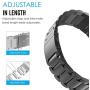 MoKo Watch Band Compatible with Fitbit Versa/Versa 2/Versa lite Edition/Versa Special Edition, Women Men Premium Stainless Steel Metal Replacement Bracelet Strap - Black