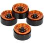 VGEBY 4pcs RC Rims 1.9in, Metal Beadlock Wheel Hub Rim Set Simulation CNC fit for 1/10 RC Car Climbing Car Accessory
