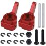 Hobbypark Aluminum Front Steering Blocks Upgrade Parts for 1/10 Traxxas Slash 2WD Rustler Stampede Bandit Replace 3736, Red Anodized