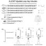 Lamp Shade Harp Bracket 6-10 inch Adjustable Holder Support and 3/8 inch Standard Saddle/E12/E26 Light Base UNO Fitter Adapter Converter Finial Set Parts, Tall 6 7 8 9 10 inch for Spider Shade