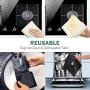 Stove Burner Covers - Gas Stove Protectors Black 0.2mm Double Thickness, Reusable, Non-Stick, Fast Clean Liners for Kitchen/Cooking. Size 10.6'' x 10.6'' BPA Free(8 Packs)