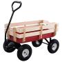 Giantex All Terrain Cargo Wagon Wood Railing Kids Children Garden Air Tires Outdoor Red