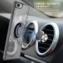 iPhone 7 Plus Case, Daupin Clear iPhone 8 Plus Case with 360 Rotatable Ring Kickstand Magnetic Metal Car Mount Hard PC Shockproof Protective Soft TPU Bumper Phone Case for iPhone 7/8 Plus (Gray)