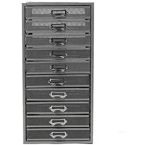 Mind Reader 10CABMESH-SIL Storage Organizer, Heavy Duty Multi-Purpose, Silver 10 Drawer Mind Reader 10CABMESH-SIL Storage Organizer, Heavy Duty Multi-Purpose, Silver 10 Drawer